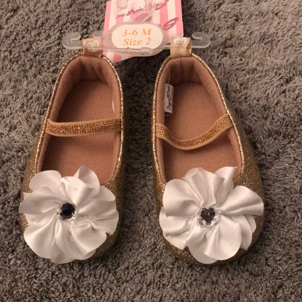 Gold glitter shoes . Brand new with tags